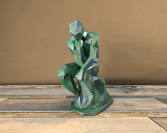 Minimalist Luxury Sculpture , Low Polygon Statue inspired by Rodin, Geometric Sculpture