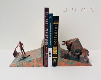 3d print CUSTOM FIGURINE Dune BOOKEND, Office Supplies Book Shelf Decor Sculpture Bookend for Gift