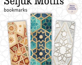 Seljuk Motif Bookmark Set: Islamic Geometric Art