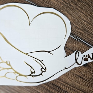 Mooie sticker met hartslagpoot en hand
