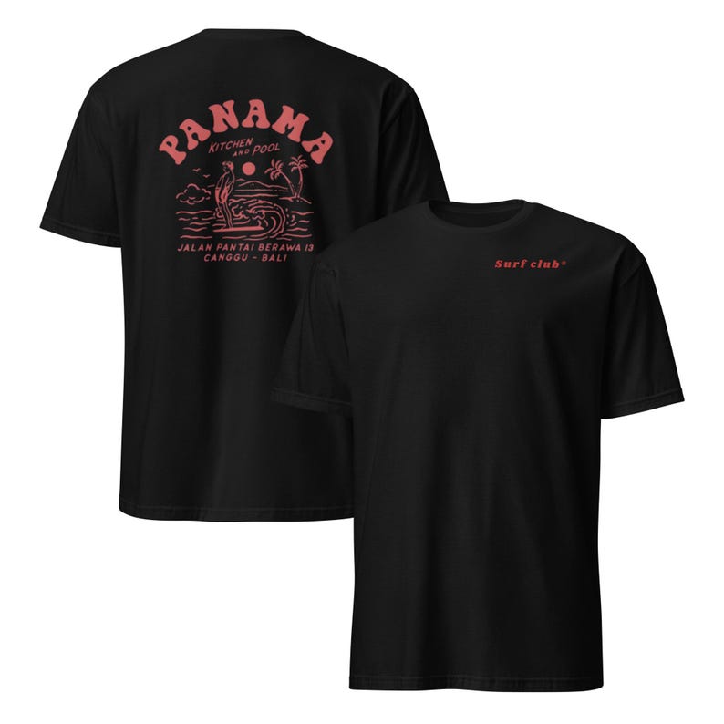 Panama Surf Shirt - Retro Surf Tee - Beach Vibes T-shirt - Unisex Organic Cotton Tee for Men & Women - Surf Trip Inspired Gift
