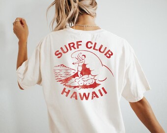 Surfclubshirt surfen en strandvibes | 100% biologisch katoen | Perfect surfcadeau | Uniseks T-shirt voor surfliefhebbers voor mannen en vrouwen