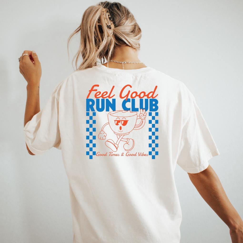 Feel Good Run Club Shirt | Relaxed Fit Running Tee Casual Jogging Apparel Gift for Runners and Marathon Lovers | Motivational Workout Shirt