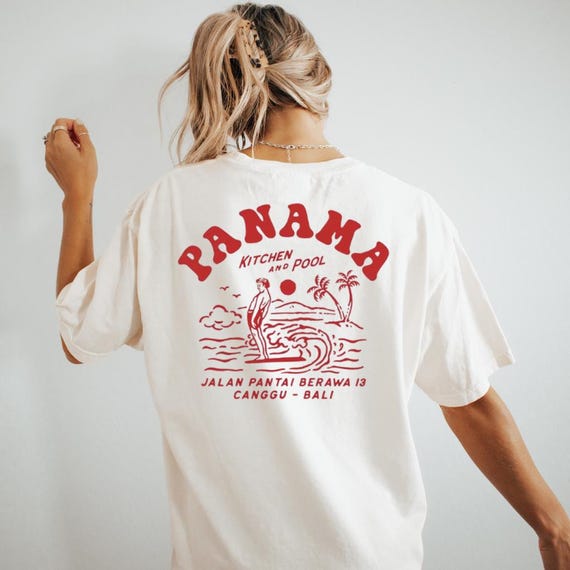 Panama Surf Shirt - Retro Surf Tee - Beach Vibes T-shirt - Unisex Organic Cotton Tee for Men & Women - Surf Trip Inspired Gift