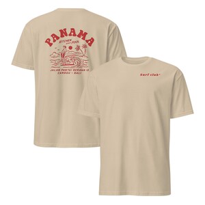 Panama Surf Shirt - Retro Surf Tee - Beach Vibes T-shirt - Unisex Organic Cotton Tee for Men & Women - Surf Trip Inspired Gift