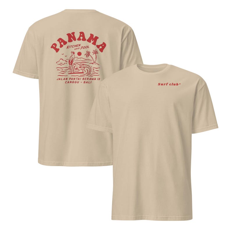 Panama Surf Shirt - Retro Surf Tee - Beach Vibes T-shirt - Unisex Organic Cotton Tee for Men & Women - Surf Trip Inspired Gift