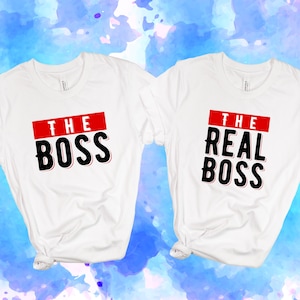The Boss & The Real Boss Matching Couple Shirts, Funny Family Shirts, Funny Family T Shirt, Matching Family Tshirt,Family Shirts,Family Tees
