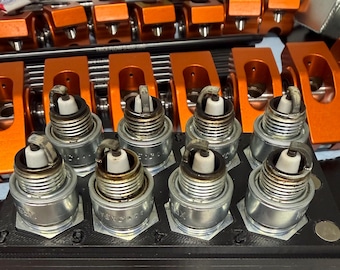 8-Slot Spark Plug Organizer, PETG-HF, Magnetic Lid, Custom Options