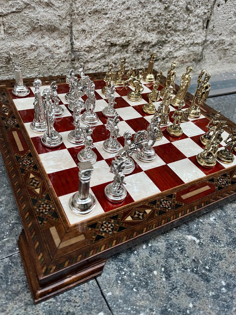Metal Chess Set,ancient Egypt Pharaoh Figures Metal Chess Pieces and