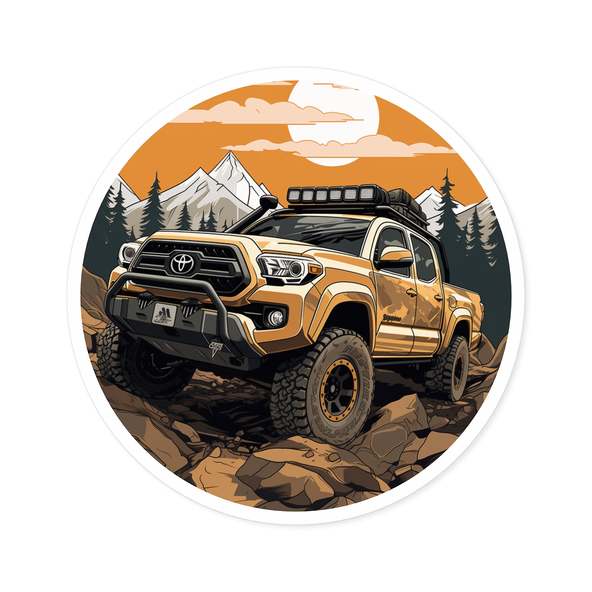 AUXITO Tri-Color Grille Stickers – Red/Orange/Yellow Reflective Decals – For 2016-2020 Toyota Tacoma