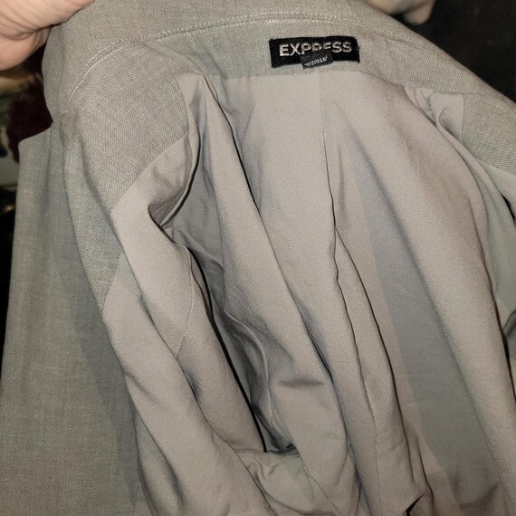 EXPRESS Light Heather Gray Single Button Blazer J… - image 5