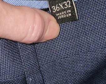 Banana Republic Skräddarsydda Slim Fit Marinblå Dressbyxor 100% Naturfiber Italienska 36
