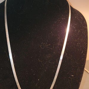 Solid 925 Sterling Silver Herringbone Chain Necklace 24&quot; Fine Silver Lux Regency