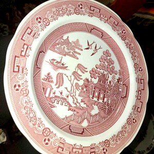 Assiette plate 10,5 mm en saule série Georgian de Spode England Archive Collection, rouge