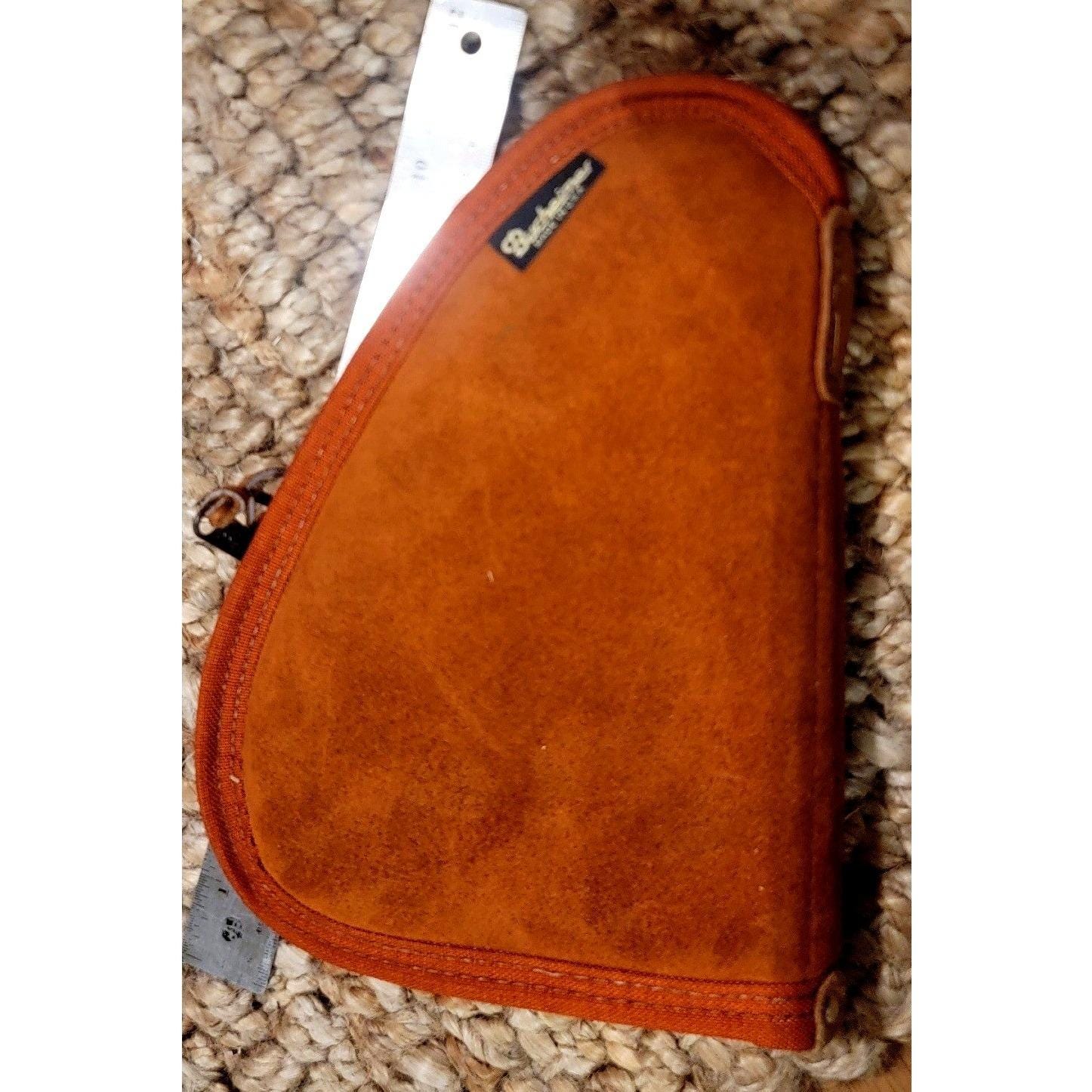 Vintage Bucheimer Suede Handgun Case Rust Brown Leather Padded