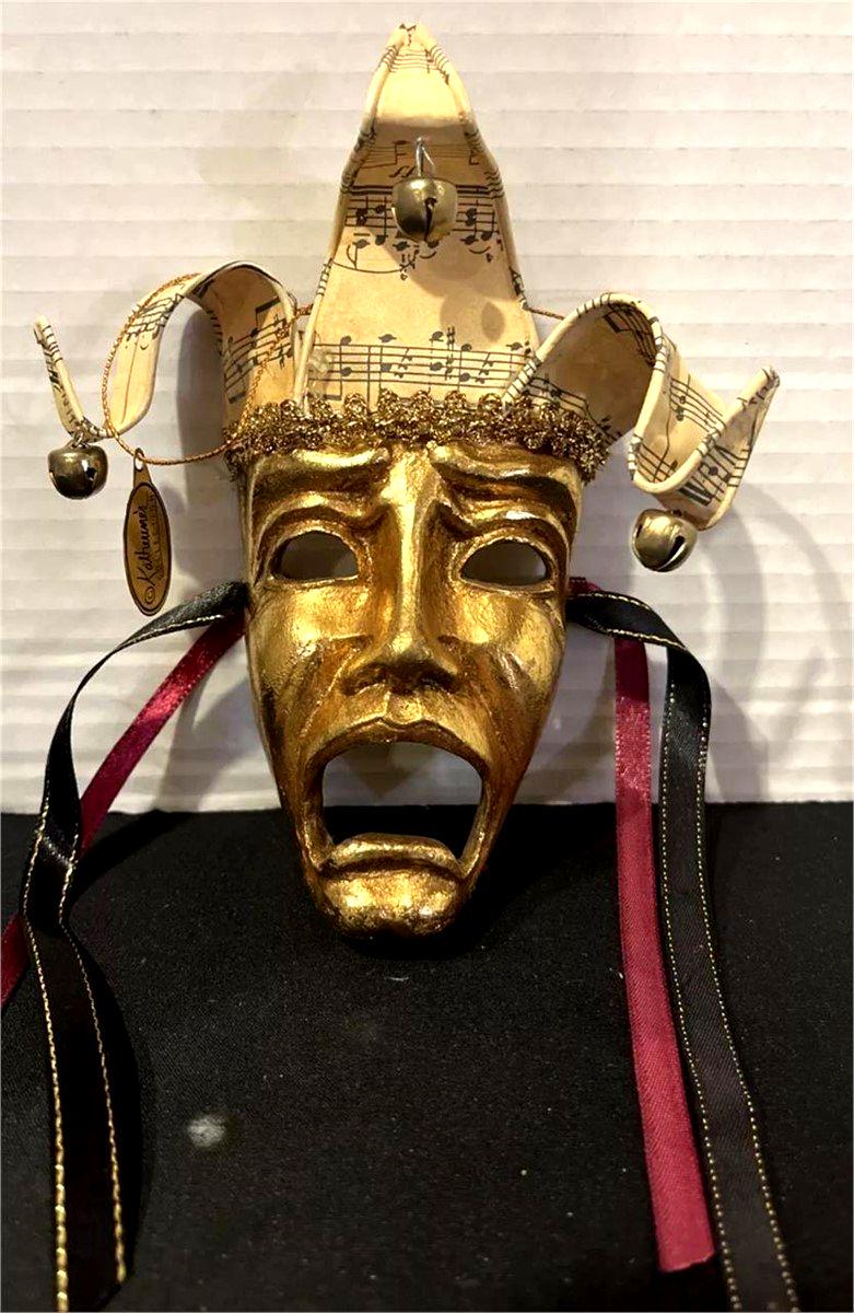 Wayne KLESKI Katherine's Collection Jester Theater Mask MARDI GRAS