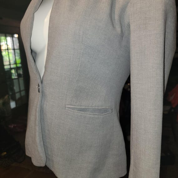 EXPRESS Light Heather Gray Single Button Blazer J… - image 16