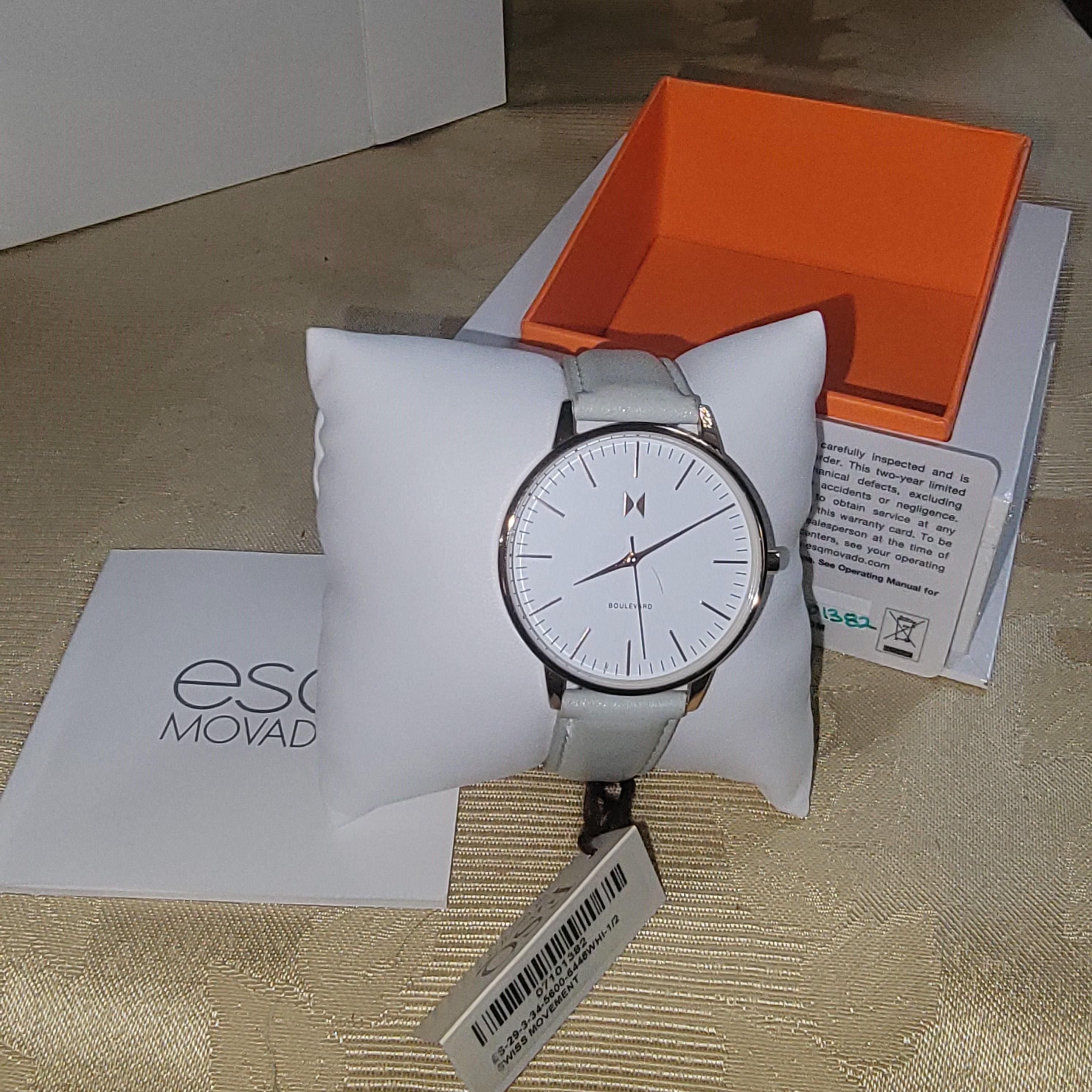 New Ladies Movado Watch White Dial & Leather Strap 07101382  display picture 2