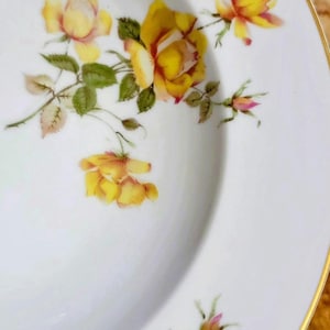 Rosenthale hand painted porcelain soup bowl, Charlene/ Yellow Rose,  Aida, Selb-Plossberg/ Bavaria Germany, Vintage