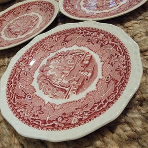 Piatto vintage Mason&#39;s Patent IronStone England Vista Pink da 7&quot; - Ottime condizioni.