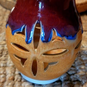 Walt Glass signerad Art Pottery Vintage McQueeney San Antonio TX 80-tals droppglasyr