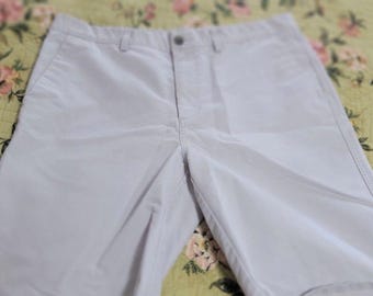 Men's Haggar flat front soft Ecco blend Putty Grey 10"L Walking Golf 36W