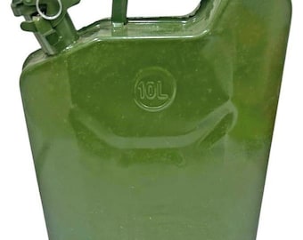 Tanica in acciaio verde militare, serbatoio carburante da 10 litri