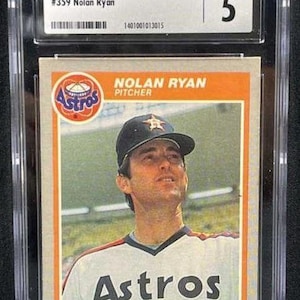 1985 Fleer Nolan Ryan Astros trading card HOF CSG 5 EX