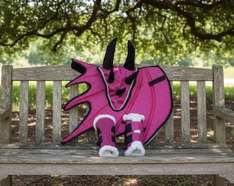 Dragon Horse Costume Set: Saddle Pad, Ear Bonnet & Boots