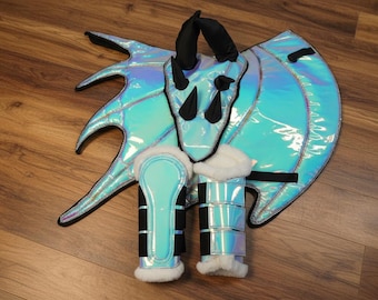 Dragon Horse Saddle Pad, Ear Bonnet & Boot Set, Equestrian Gear
