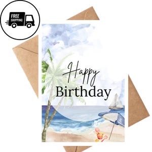 Beach birthday card