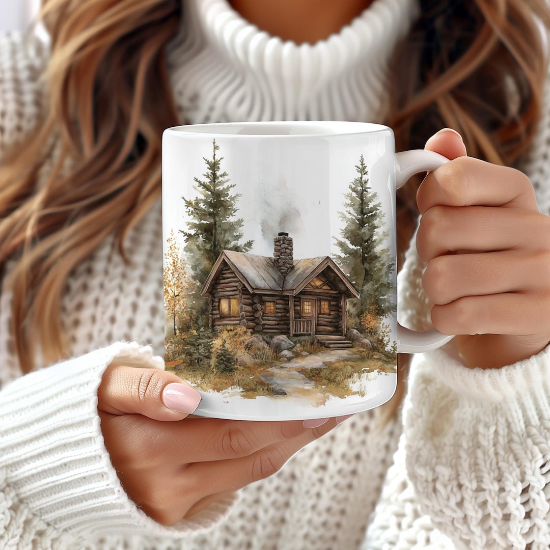 Vintage Forest Mug, National Park Art, Farmhouse, Nature Landscape, Tea ...