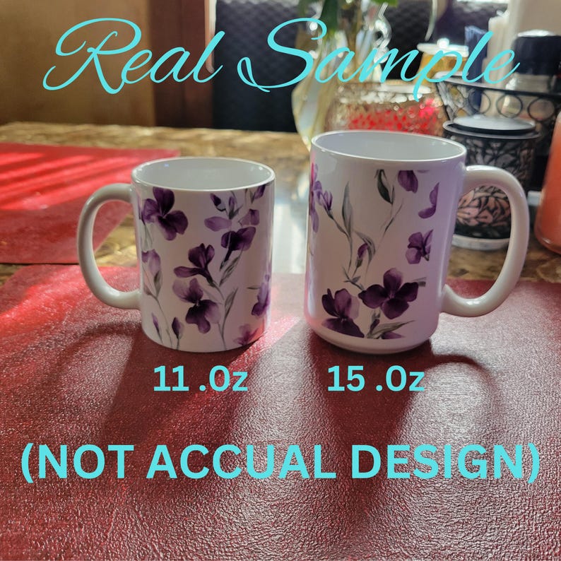two coffee mugs sitting on top of a table