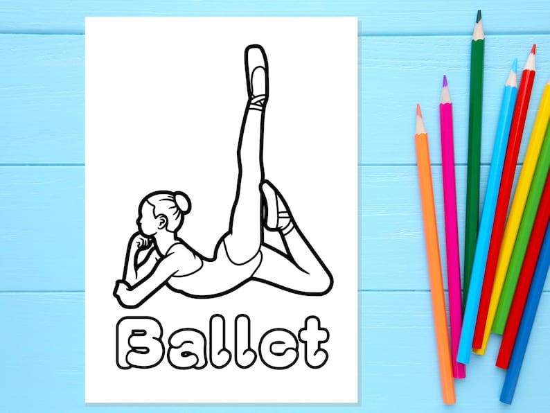 Pagine da colorare per bambini di danza classica Pacchetto da colorare digitale a tema di 31 pagine, libro da colorare stampabile della ballerina, fogli a download istantaneo immagine 3