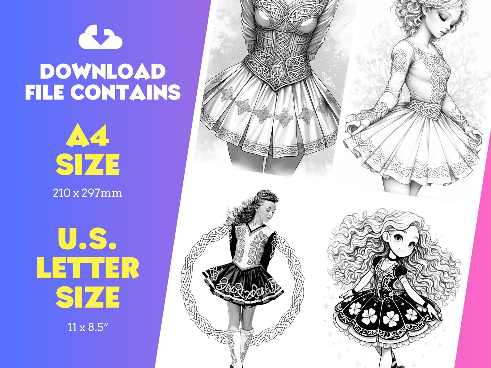 Irish Dance Coloring Pages - 31 Printable Sheets, Digital Download, Irish Dancing Colouring Book ...