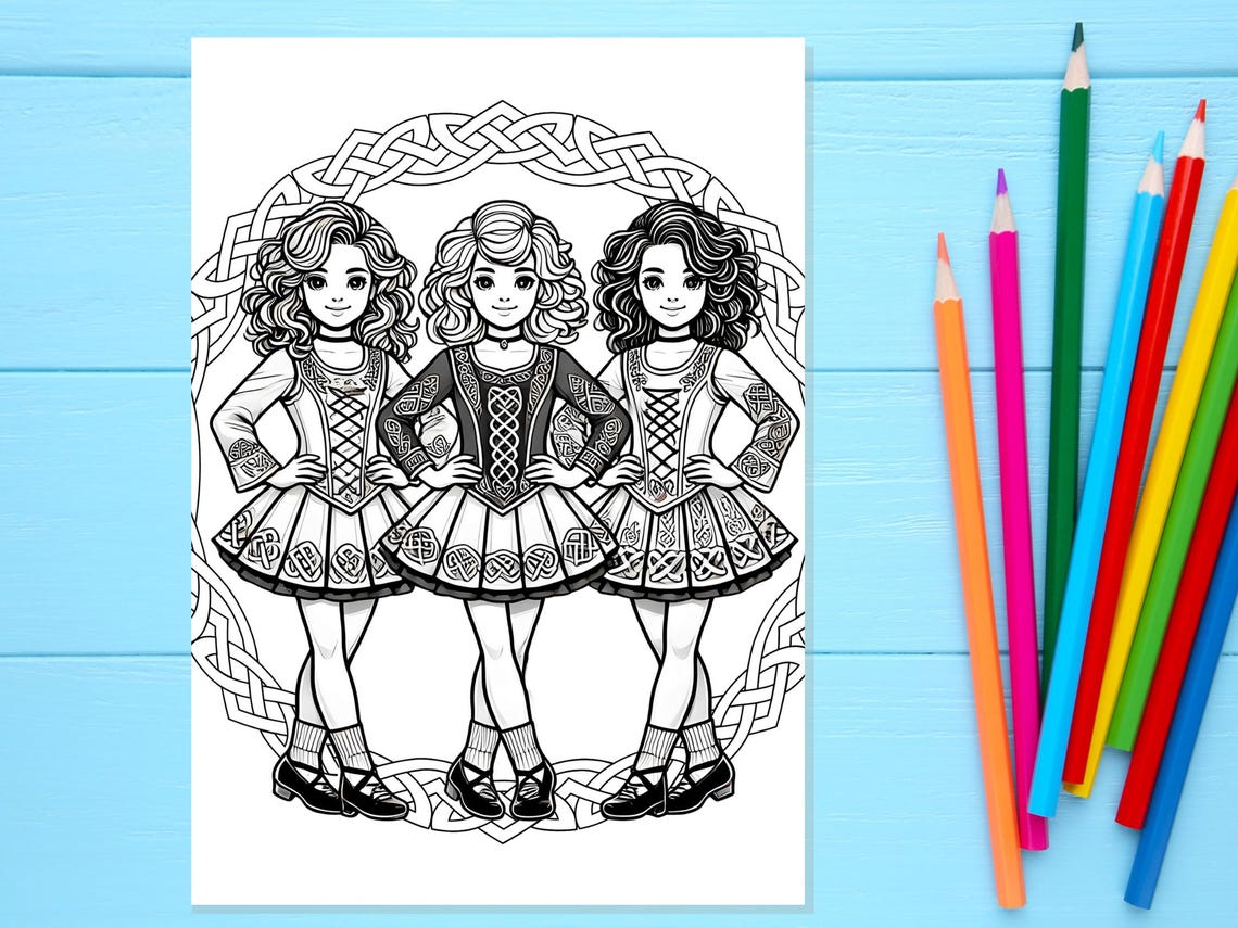 Irish Dance Coloring Pages - 31 Printable Sheets, Digital Download ...