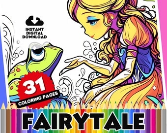 Fairy Tale Coloring Book: 31 Page Printable Scenes (PDF)