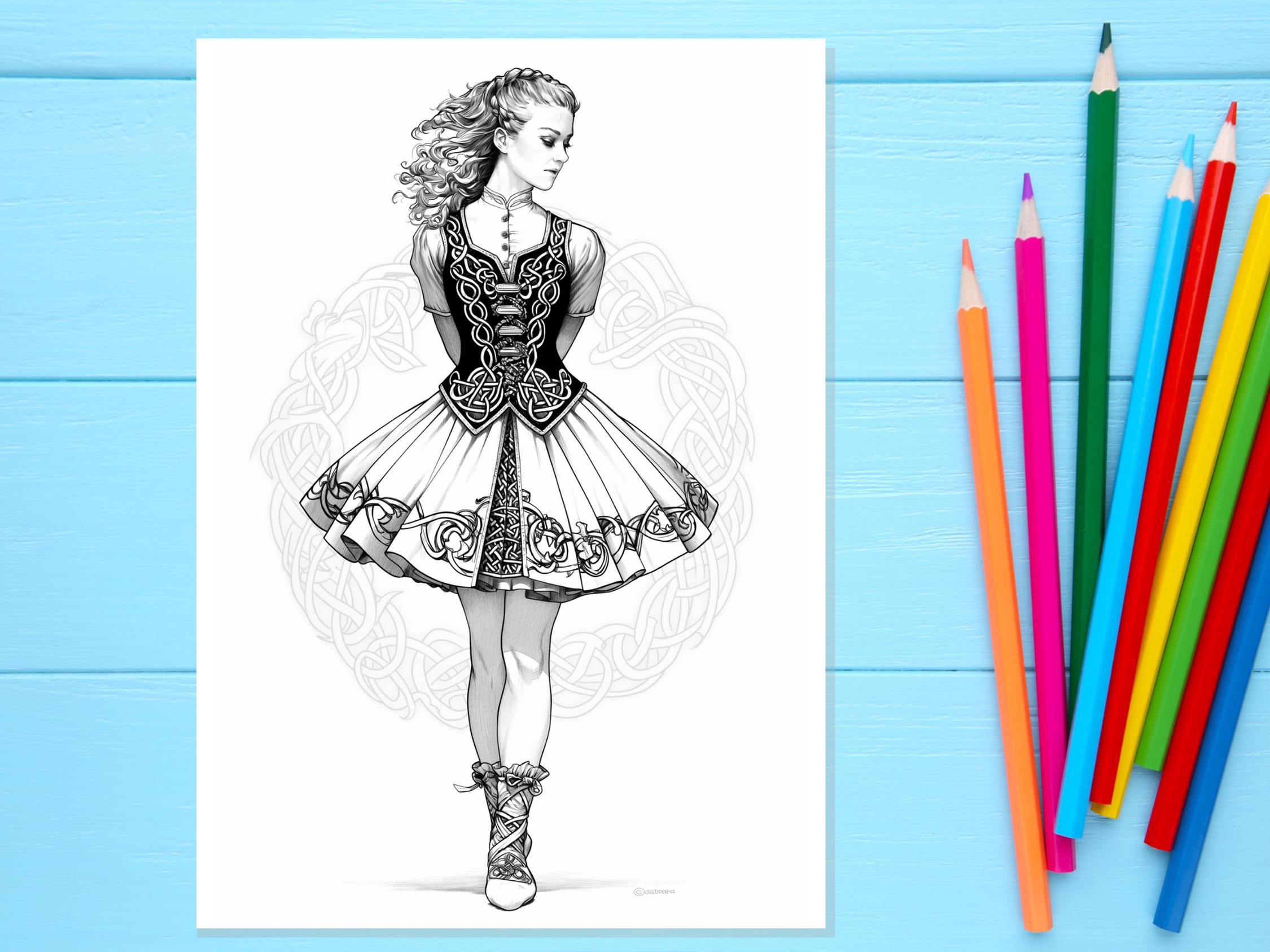 Irish Dance Coloring Pages - 31 Printable Sheets, Digital Download ...