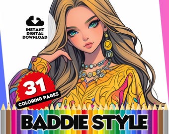 Baddie Coloring Book: 31 Fierce Women, Style & Fun (Digital Download)