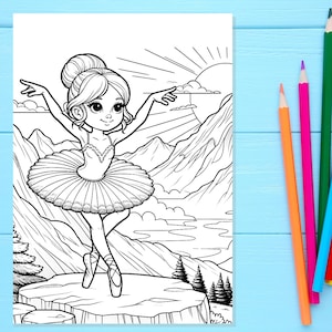 Pagine da colorare per bambini di danza classica Pacchetto da colorare digitale a tema di 31 pagine, libro da colorare stampabile della ballerina, fogli a download istantaneo immagine 2