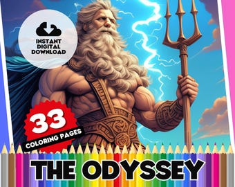 Odyssey Coloring Pages: Greek Mythology, Trojan Horse (PDF Download)