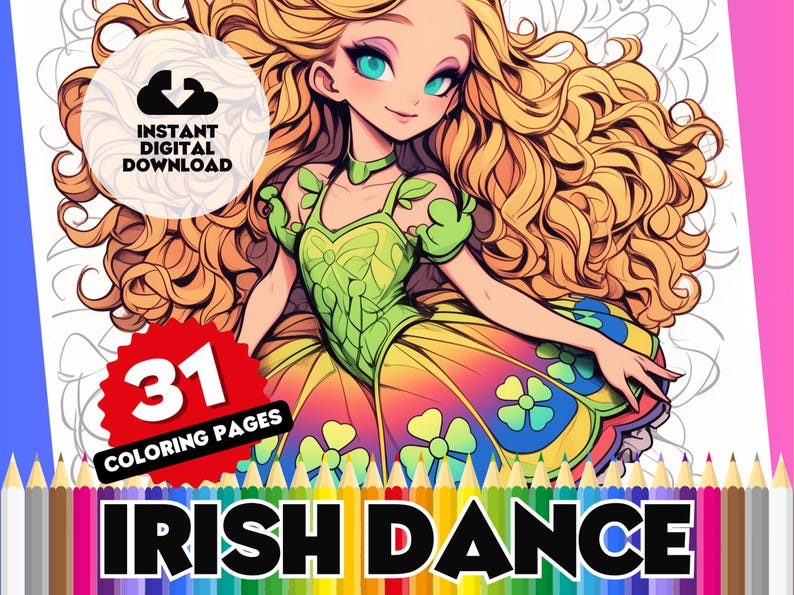Irish Dance Coloring Pages - 31 Printable Sheets, Digital Download, Irish Dancing Colouring Book ...