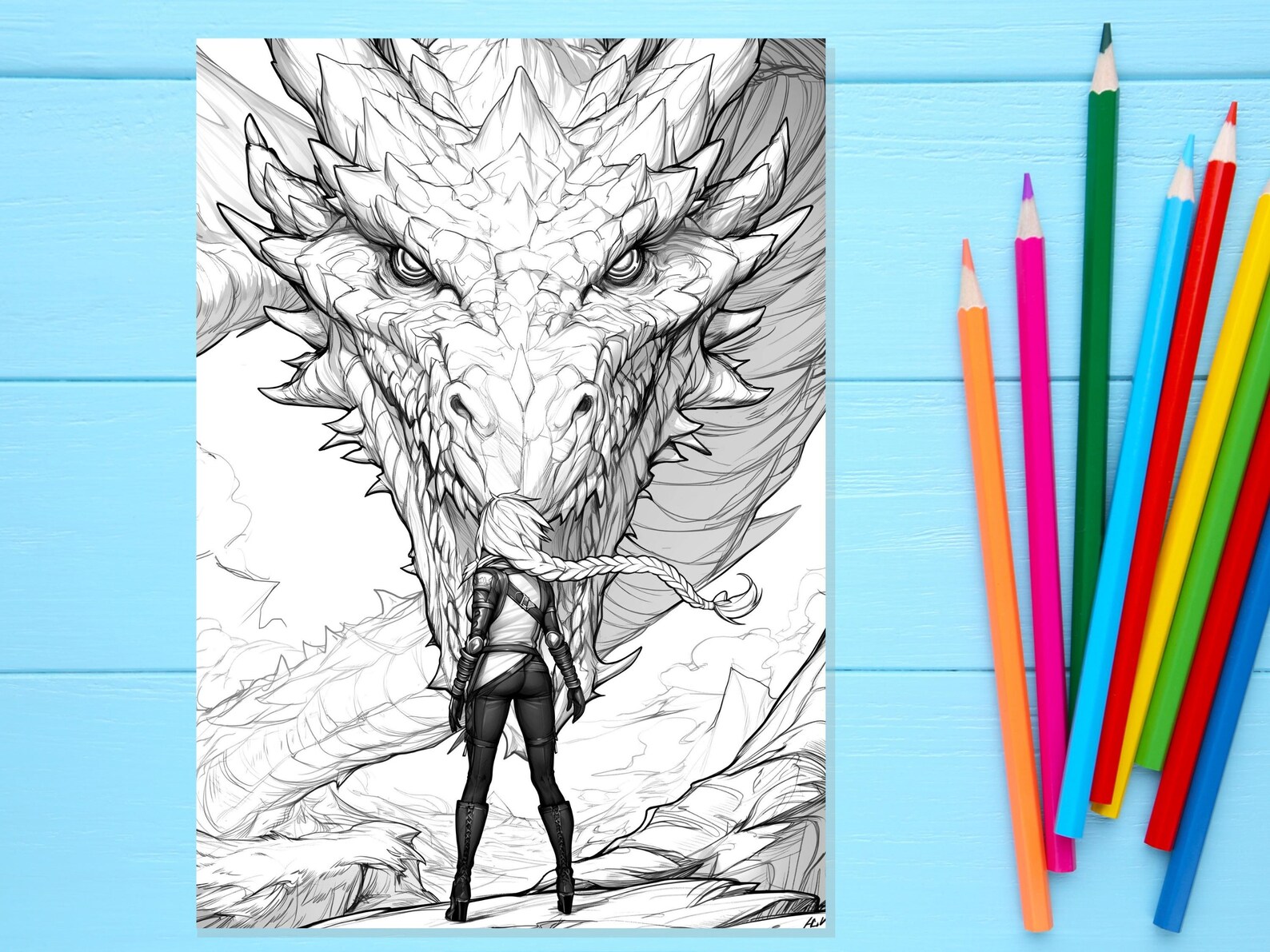 Fourth Wing Inspired Coloring Book, 31 Page Digital Colouring Pages