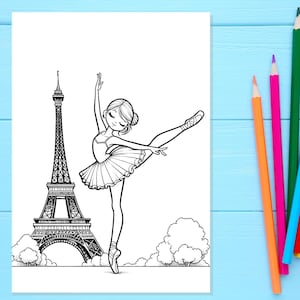 Pagine da colorare per bambini di danza classica Pacchetto da colorare digitale a tema di 31 pagine, libro da colorare stampabile della ballerina, fogli a download istantaneo immagine 5
