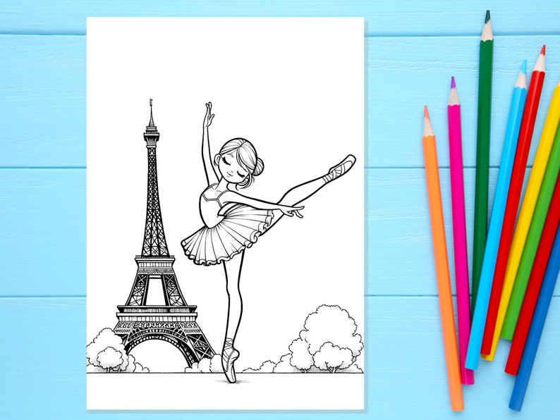 Pagine da colorare per bambini di danza classica Pacchetto da colorare digitale a tema di 31 pagine, libro da colorare stampabile della ballerina, fogli a download istantaneo immagine 5