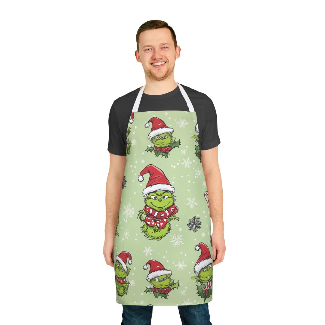 Grinch Inspired Christmas Apron, Cooking and Baking Festive Xmas ...