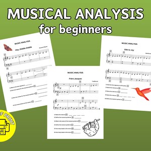 Musical Analysis & Review - PDF Printable - Music Theory Sheet - Music Homeschooling - Beginner Music - Piano Lessons - Music Class