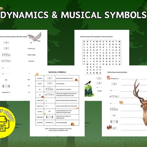 Dynamis & Musical Symbols - PDF Printable - Music Theory Sheet - Music Homeschooling - Beginner Music - Piano Lessons - Music Class