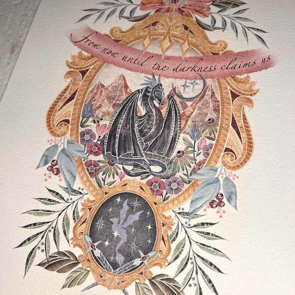 Troon van glaskunstdruk! Abraxos & The Thirteen-aquarel