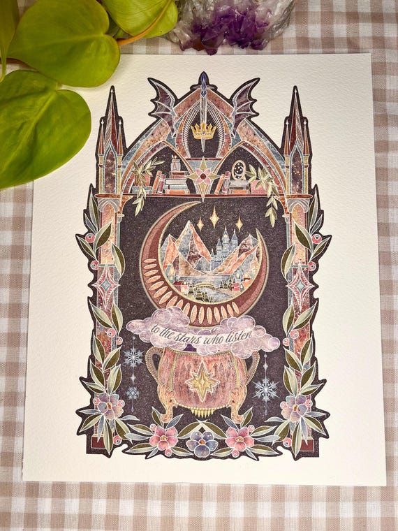 ACOTAR Art Print, Velaris City of Starlight, Book art.